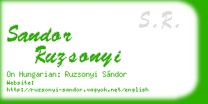 sandor ruzsonyi business card