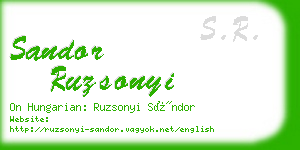 sandor ruzsonyi business card